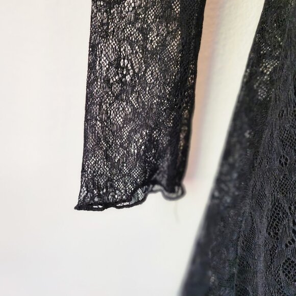Urban Outfitters Long Sleeve Black Lace Keyhole Janet Mini Dress XS/TP Goth Punk - Picture 8 of 15